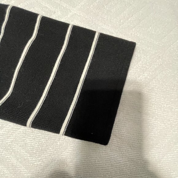 Jones New York Women’s Cotton Button-Up Striped Black Sweater - Picture 3 of 16